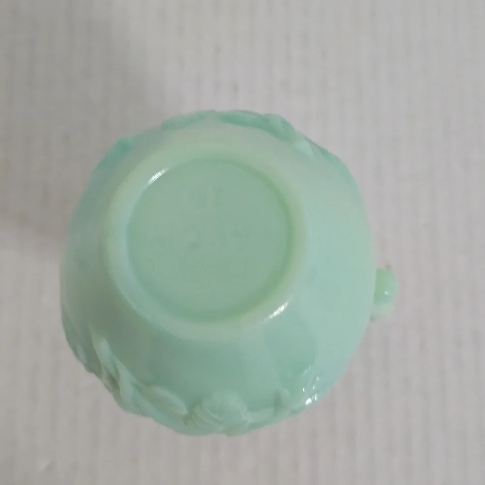 Vintage Avon Mint Green Milk Glass Vase